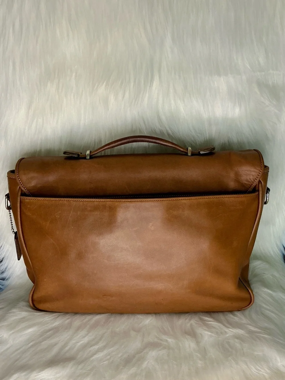 Coach Brown Leather Satchel with Detachable Strap